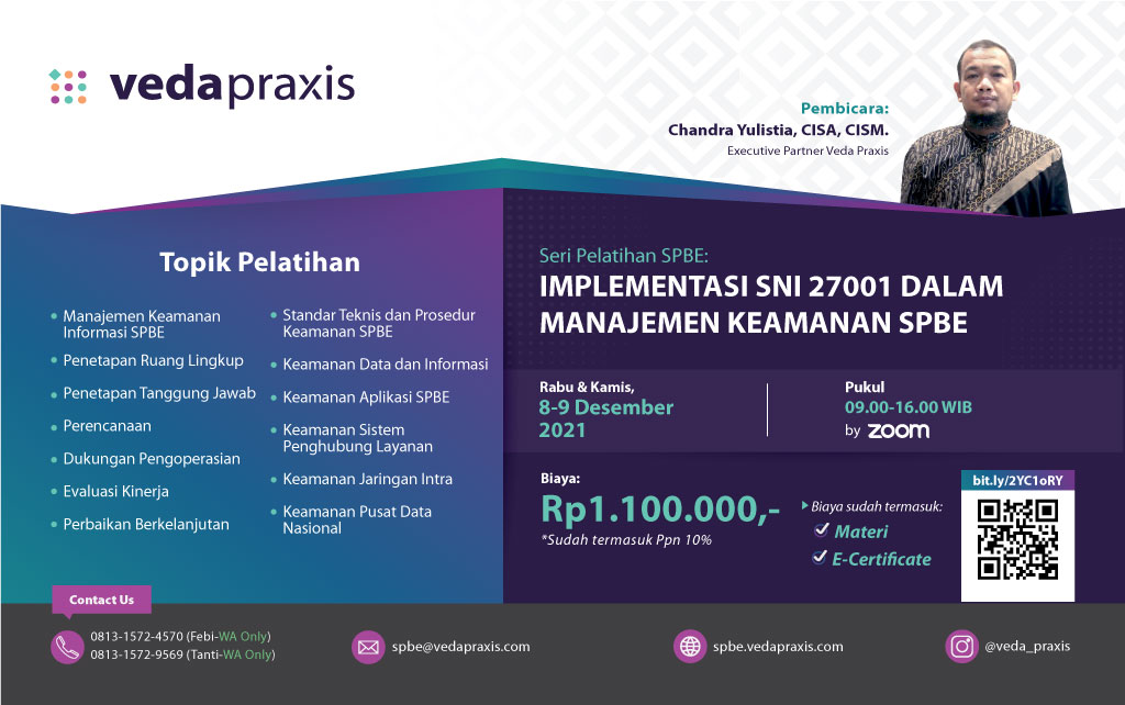 Webinar: Implementasi SNI 27001 dalam Manajemen Keamanan Sistem Pemerintahan Berbasis Elektronik (SPBE)